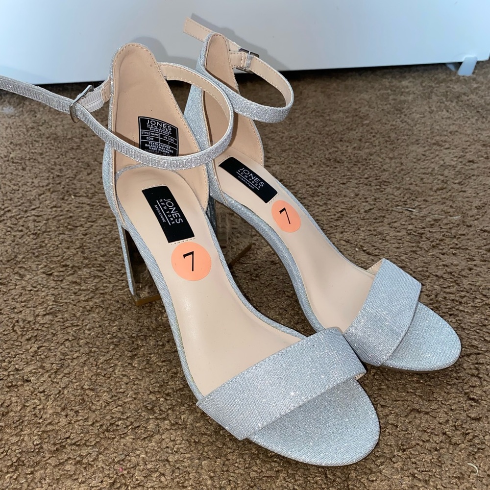 Baby blue glitter heels